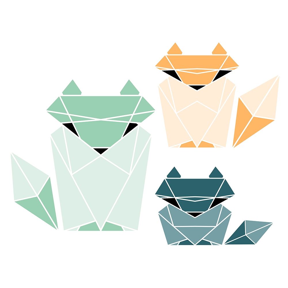 Geometric Foxes art print by Milli Villa for $57.95 CAD