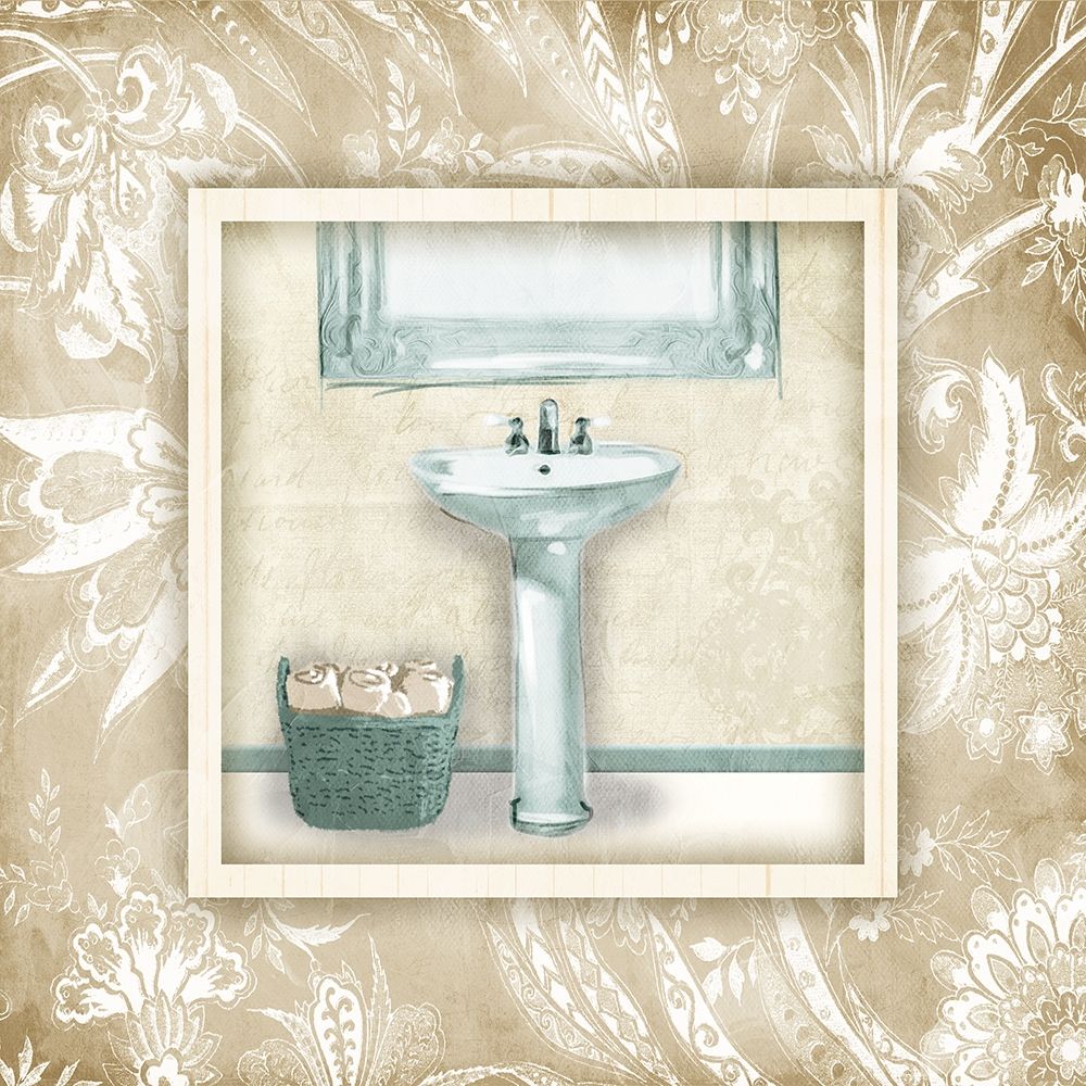Borderered Teal Sink art print by Milli Villa for $57.95 CAD