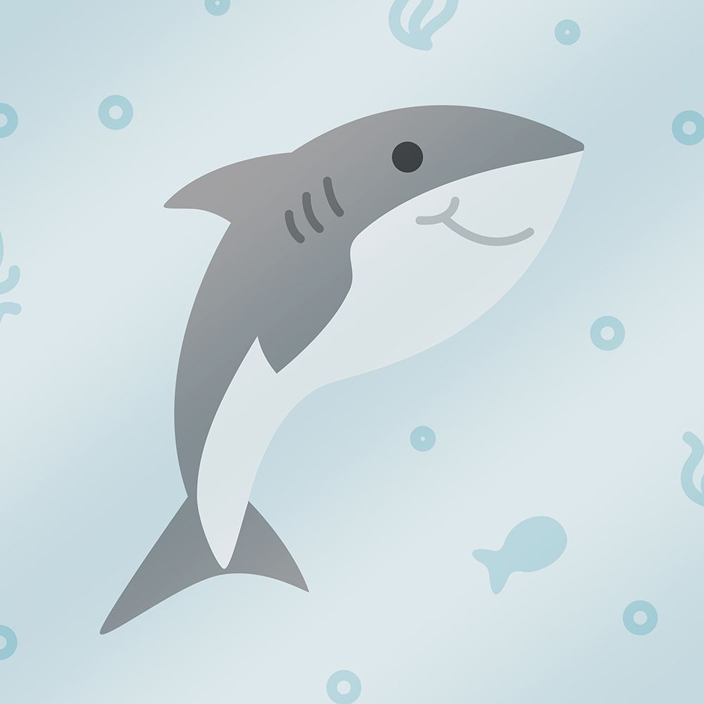 Happy Shark art print by Milli Villa for $57.95 CAD