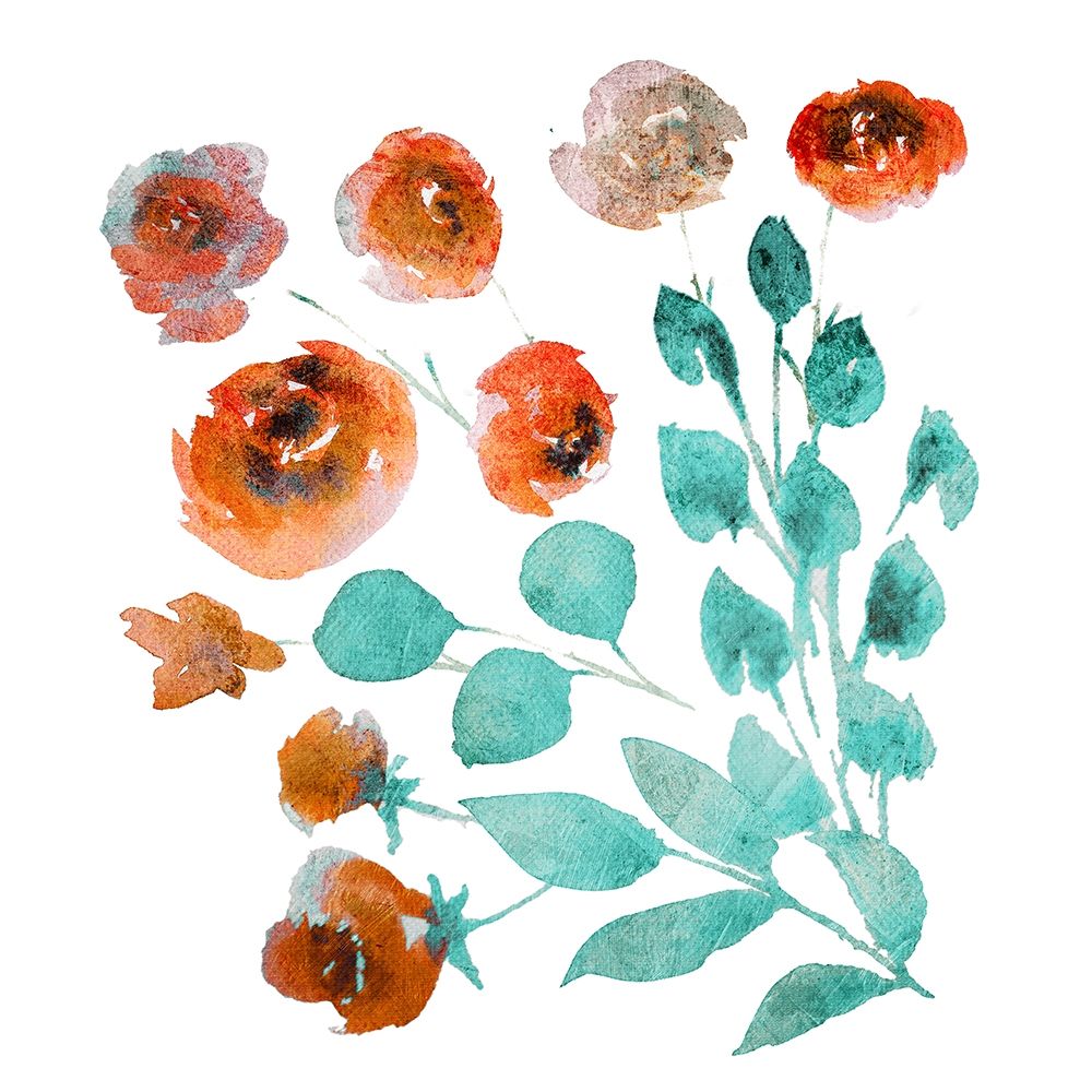 Orange Florals art print by Milli Villa for $57.95 CAD