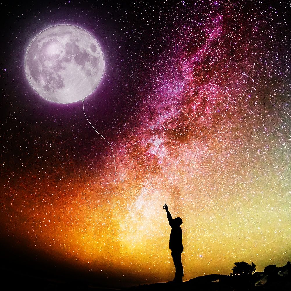 Moon Balloon art print by Milli Villa for $57.95 CAD