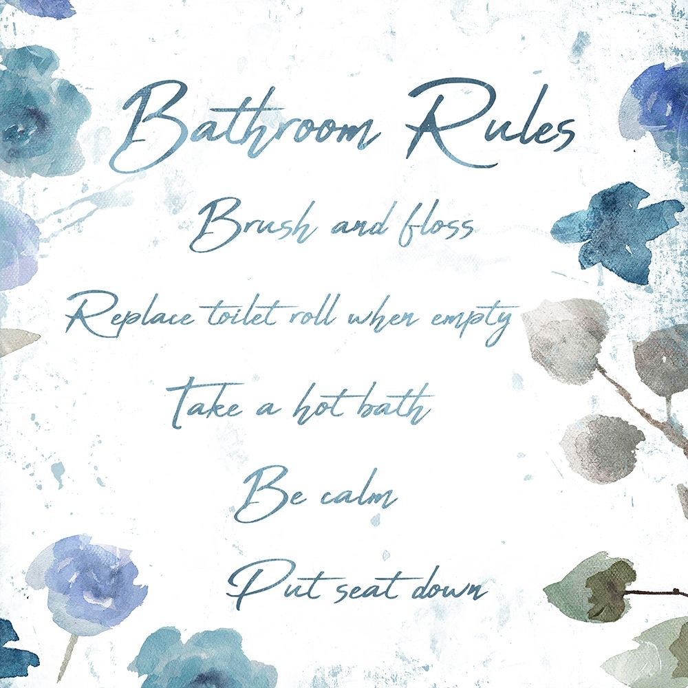 Floral Bathroom Rules art print by Milli Villa for $57.95 CAD