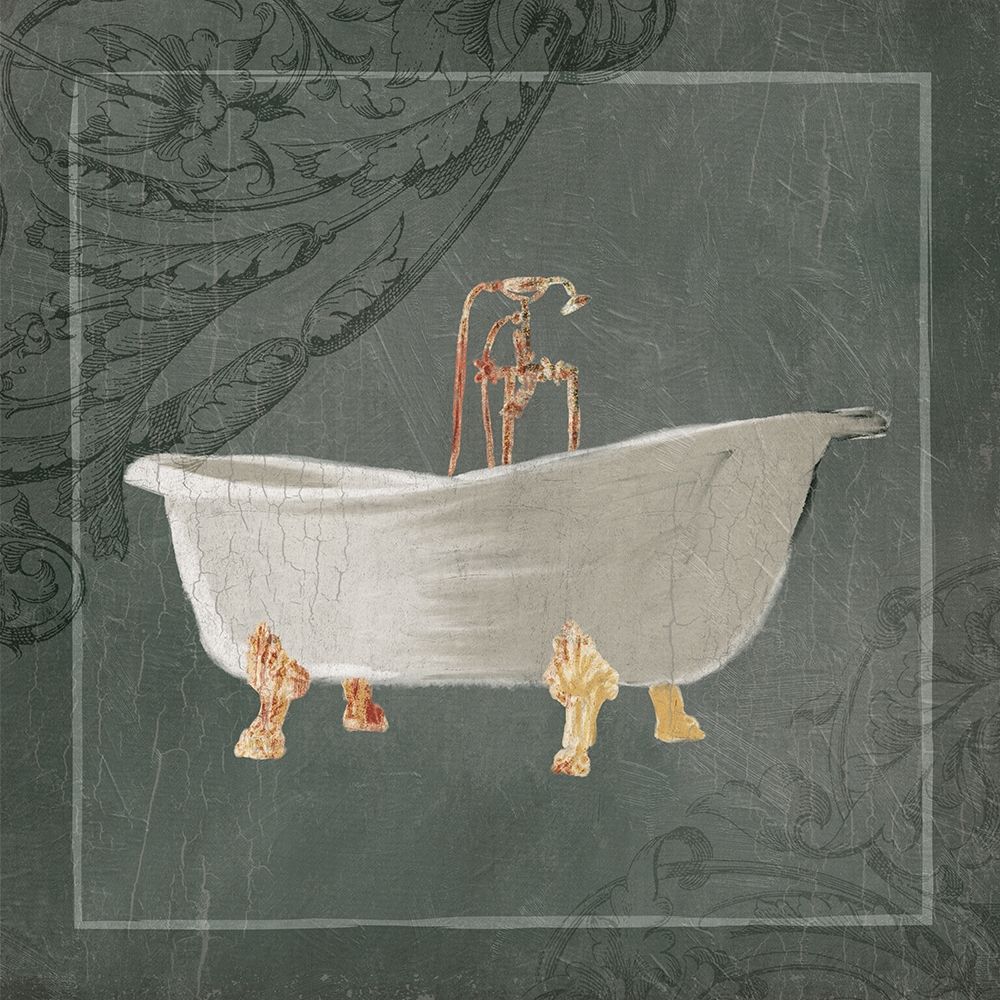Victorian Muted Green Bathtub art print by Milli Villa for $57.95 CAD