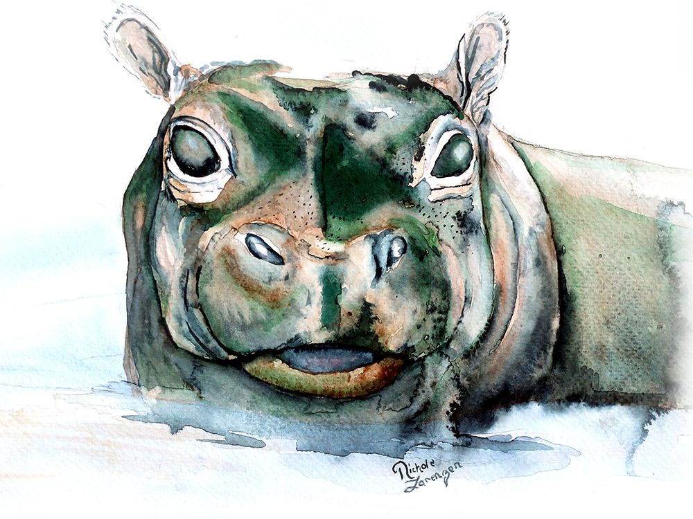 Zoo Animal Hippo art print by Nichole Lorenzen for $57.95 CAD