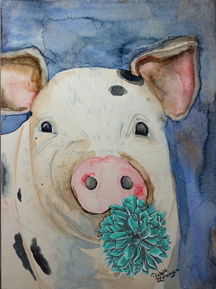 Farm Animal Pig 2 art print by Nichole Lorenzen for $57.95 CAD
