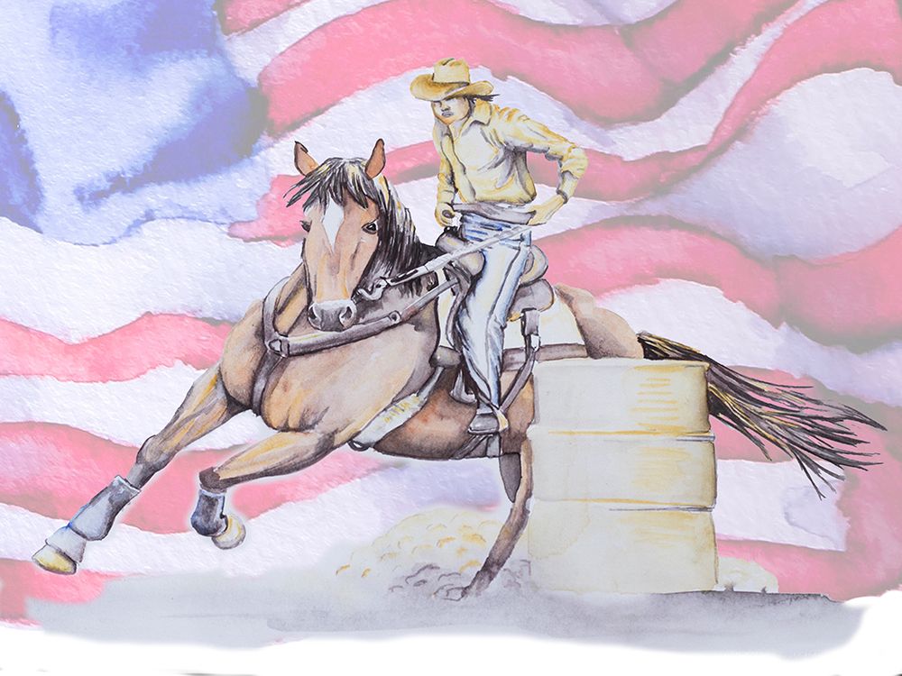 Barrell Racing American art print by Nichole Lorenzen for $57.95 CAD