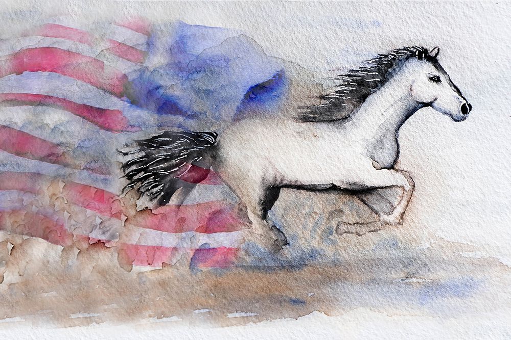 Running Horse American 1 art print by Nichole Lorenzen for $57.95 CAD