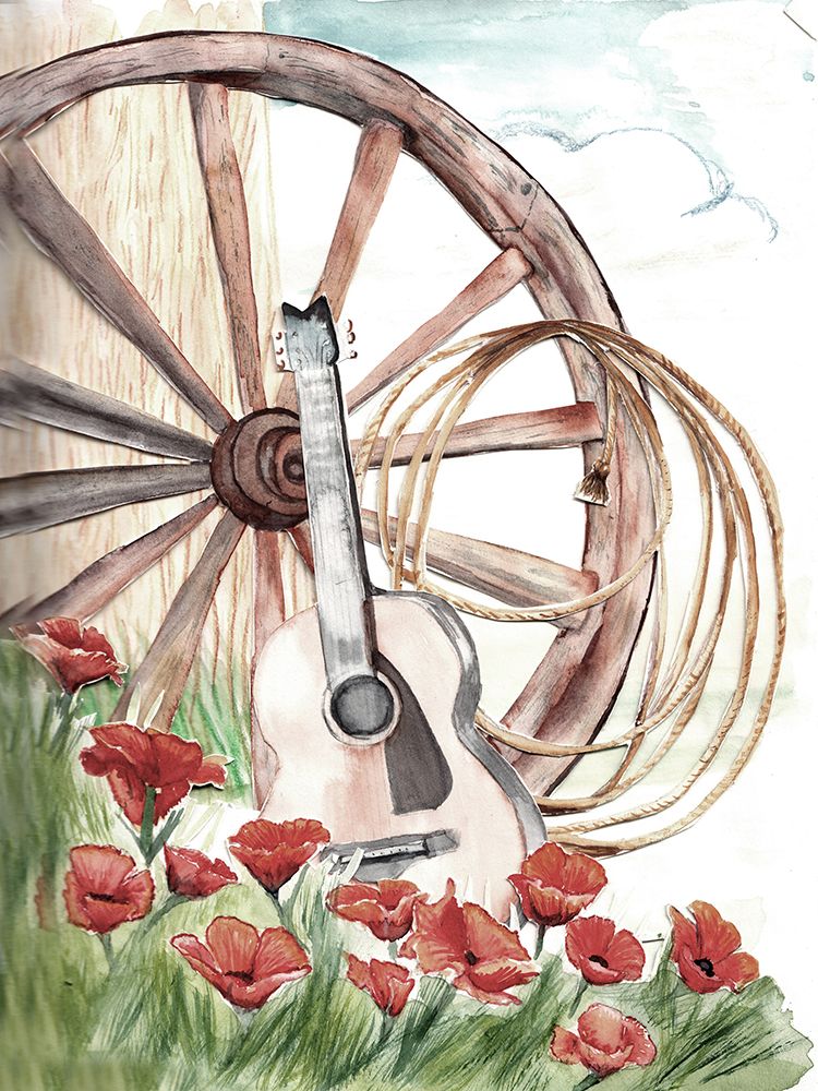 Guitar And Wheel Light art print by Nichole Lorenzen for $57.95 CAD