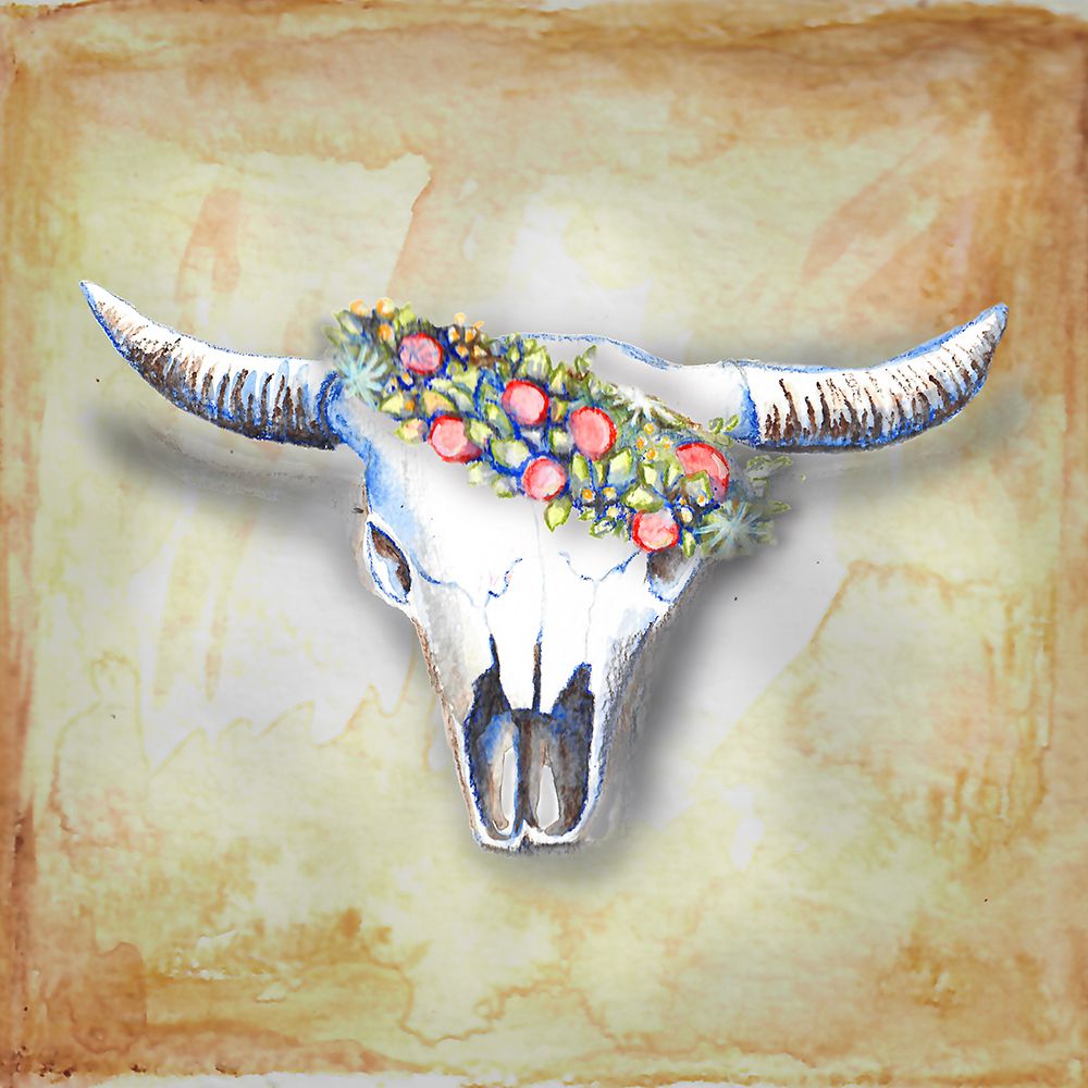 Bison And Wreath 2 art print by Nichole Lorenzen for $57.95 CAD
