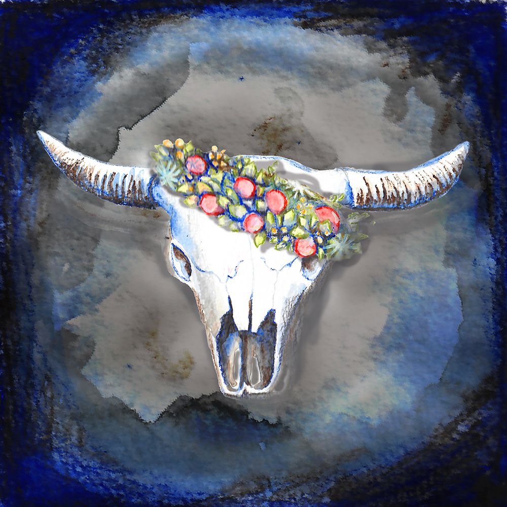Bison And Wreath art print by Nichole Lorenzen for $57.95 CAD