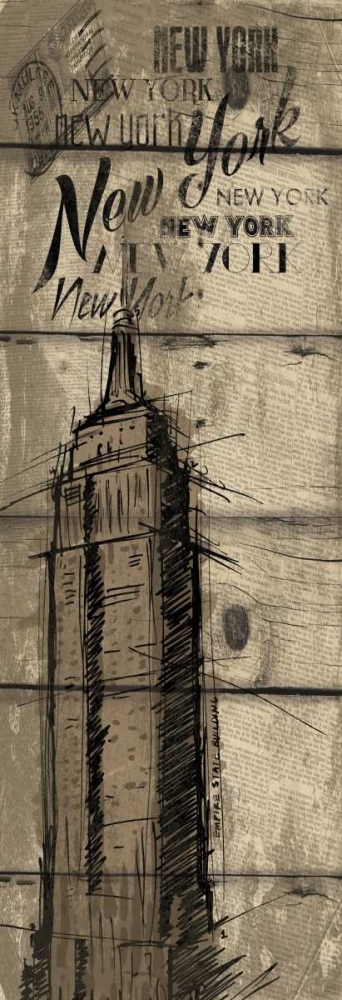 Wood New York art print by OnRei for $57.95 CAD