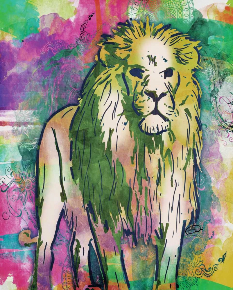Lion Dark Bright Henna art print by OnRei for $57.95 CAD