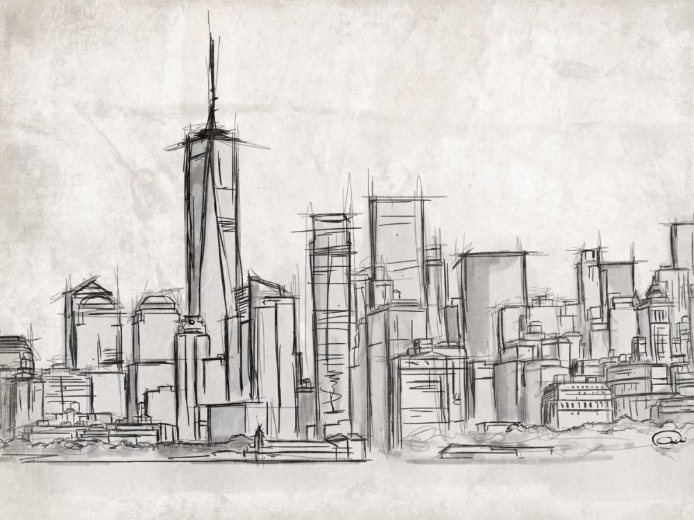NY Skyline art print by OnRei for $57.95 CAD