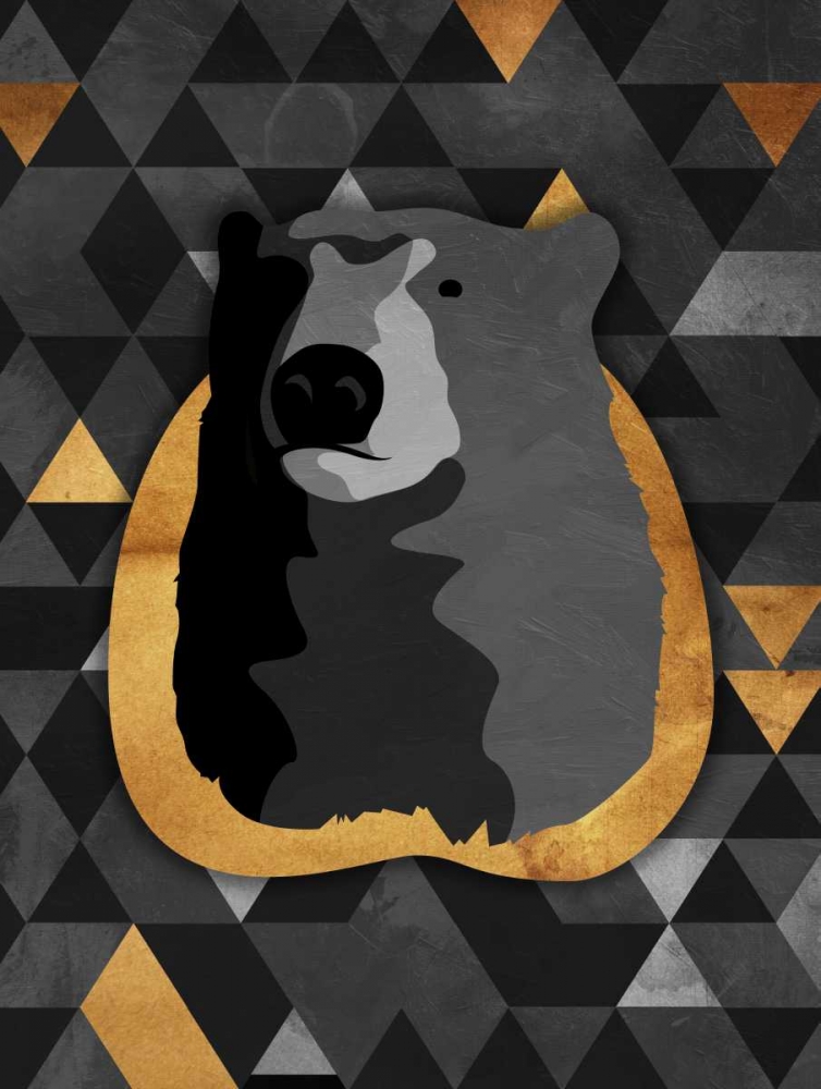 Dark Gold Triangular Bear art print by OnRei for $57.95 CAD