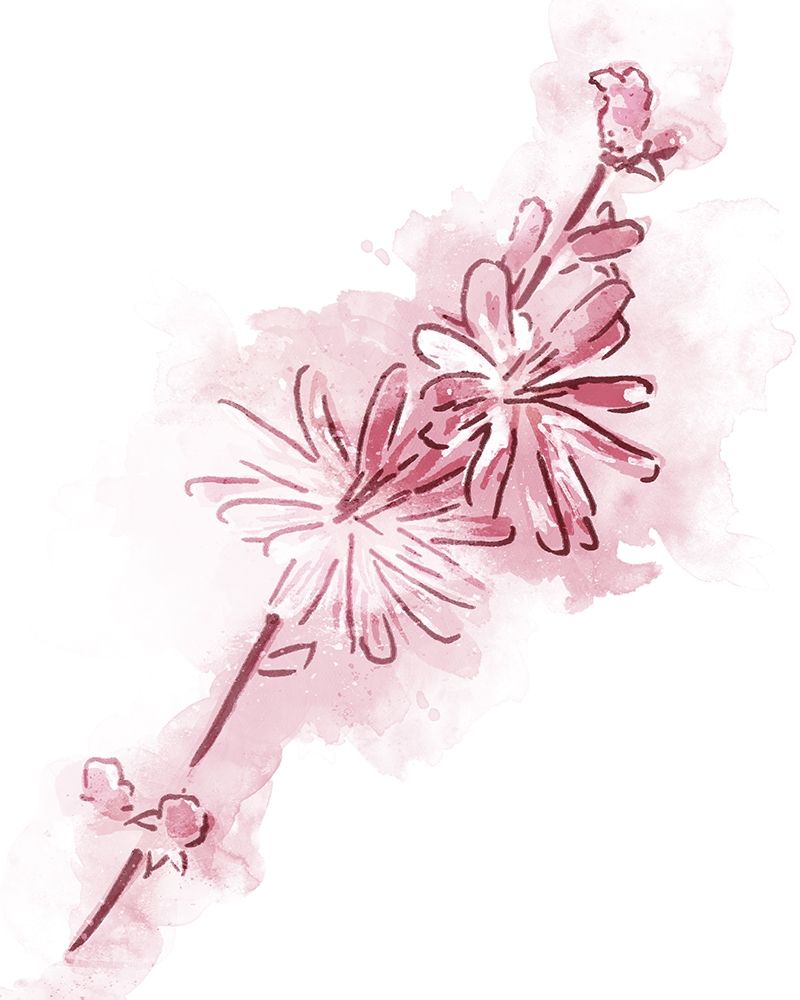 Water Inked Florals Mate Blush art print by OnRei for $57.95 CAD