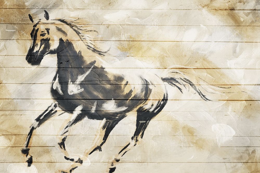 Running Horse Paint On Wood art print by OnRei for $57.95 CAD