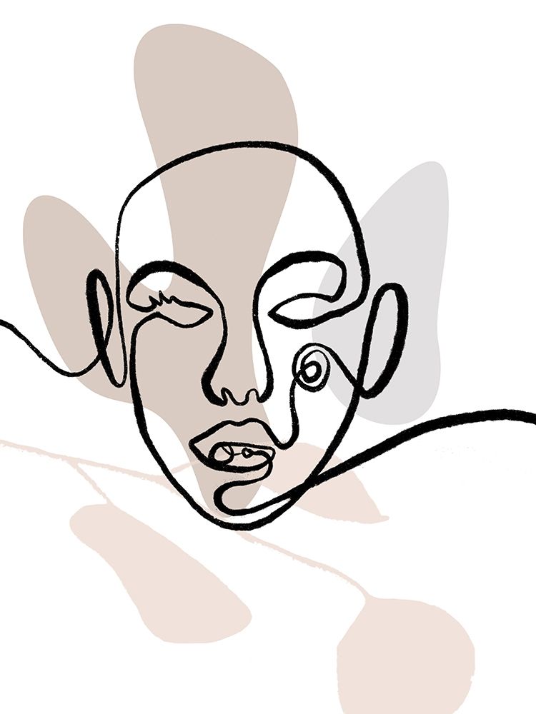 Scribble Face With Color art print by OnRei for $57.95 CAD