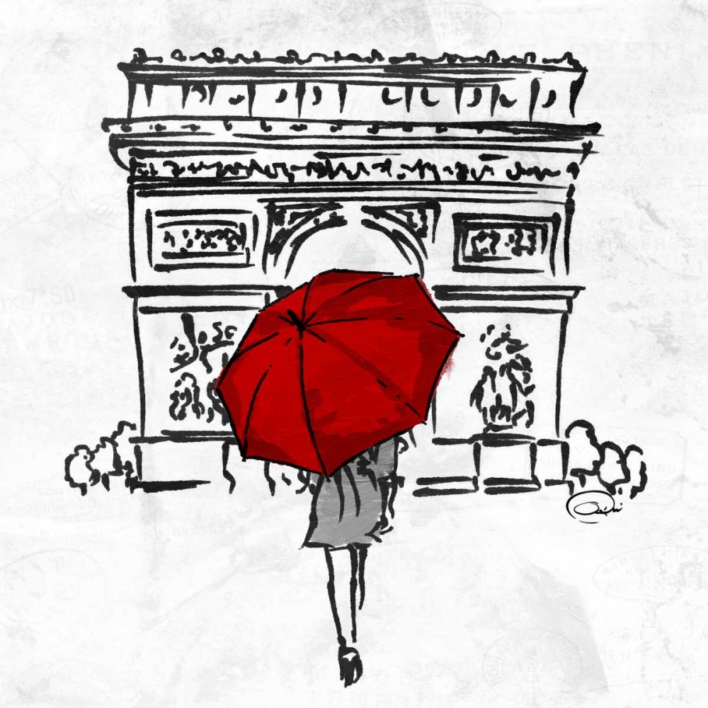 Inked Walk Away Red art print by OnRei for $57.95 CAD