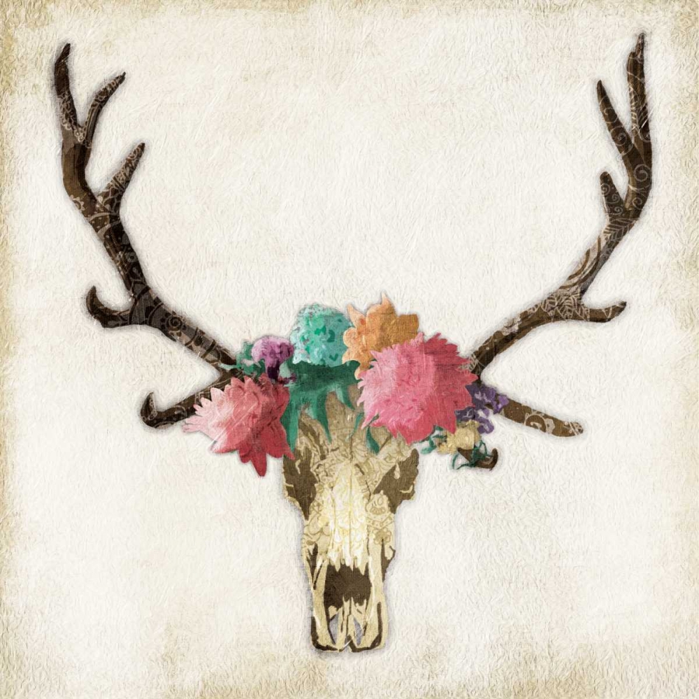 Floral Henna Skull art print by OnRei for $57.95 CAD