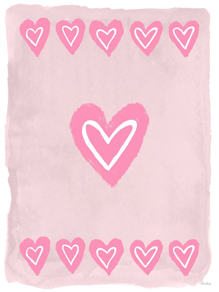 Heart Row Pink art print by Patti Bishop for $57.95 CAD