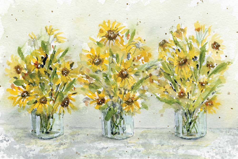 Sun Flowers Jar 8 art print by Patti Bishop for $57.95 CAD