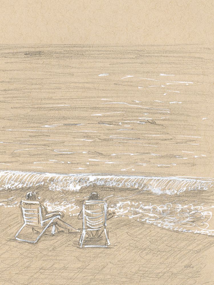 Drawing Couple Beach art print by Patti Bishop for $57.95 CAD