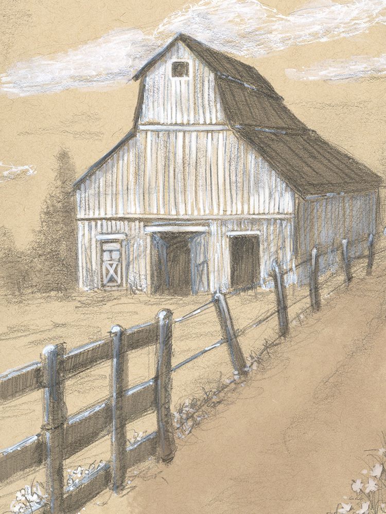 Barn Fence Vertical Drawing art print by Patti Bishop for $57.95 CAD