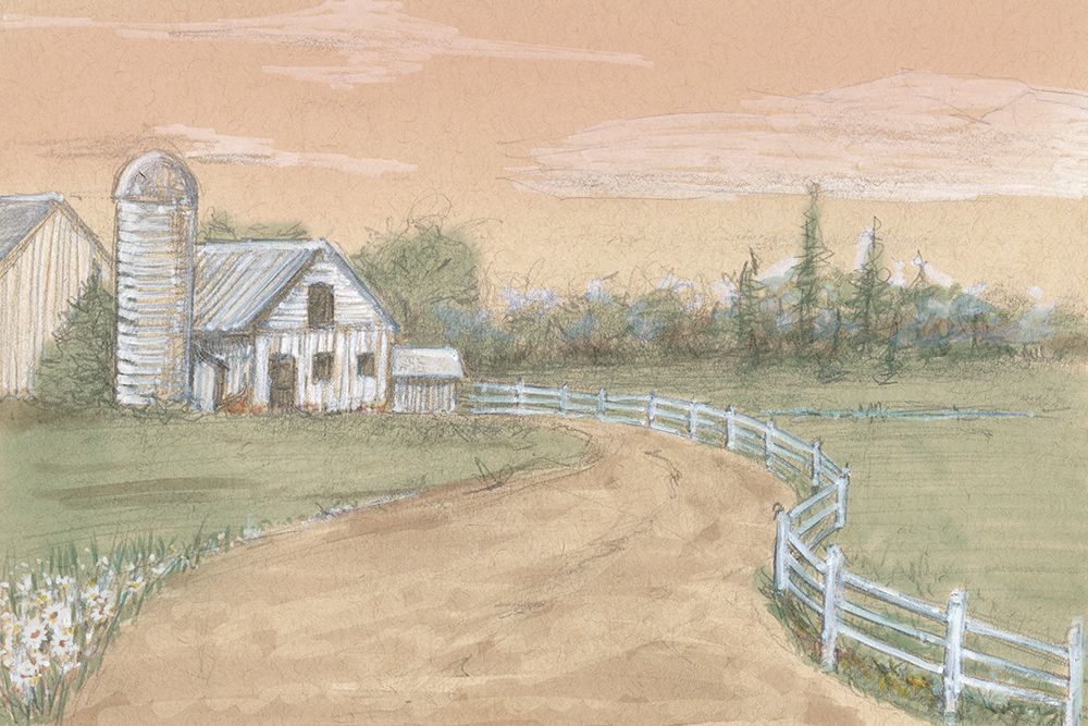 Green Barn Lane Fence art print by Patti Bishop for $57.95 CAD