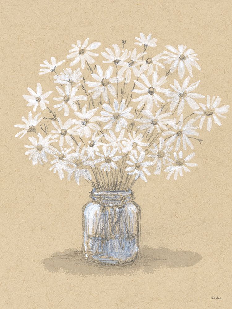 Daisies Jar Drawing 1 art print by Patti Bishop for $57.95 CAD