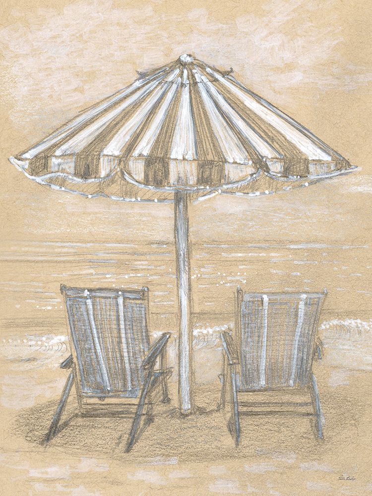 Umbrella And Chairs art print by Patti Bishop for $57.95 CAD