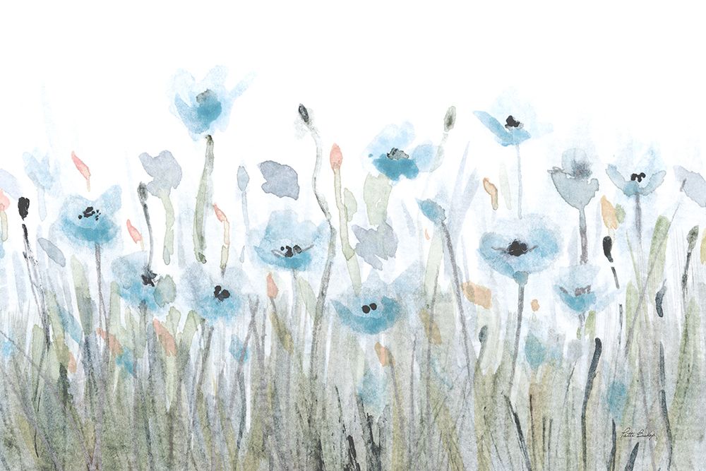 Dusty Blue Pink Poppy 3 art print by Patti Bishop for $57.95 CAD