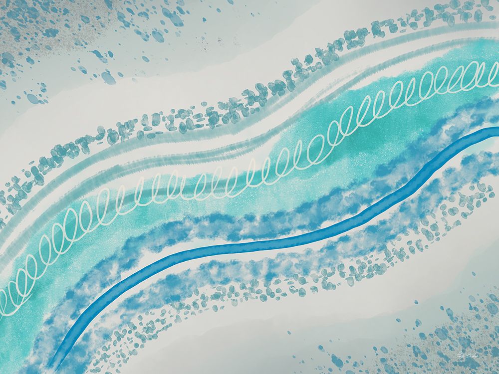 Teal Blue Waves art print by Patti Bishop for $57.95 CAD
