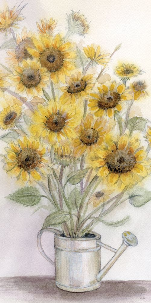 Sunflowers In Watering Can 3 art print by Patti Bishop for $57.95 CAD