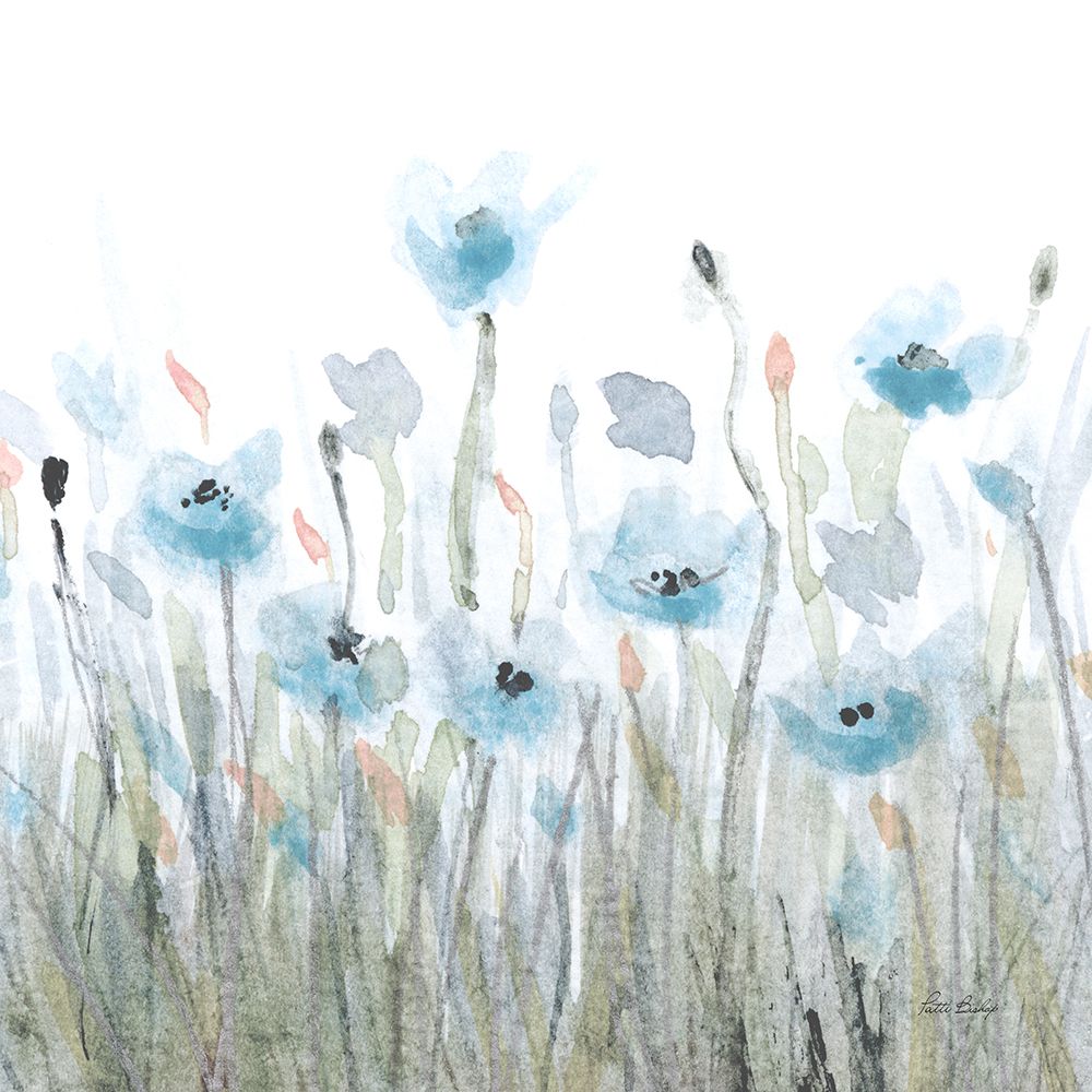 Dusty Blue Pink Poppy 1 art print by Patti Bishop for $57.95 CAD