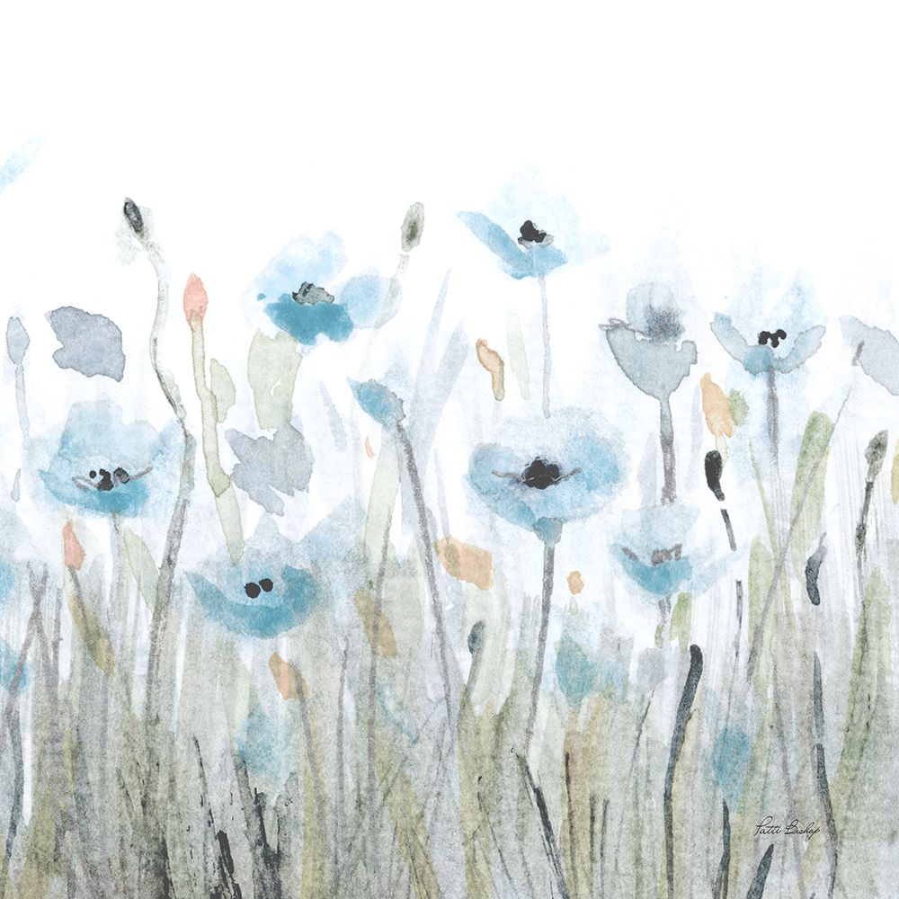Dusty Blue Pink Poppy 2 art print by Patti Bishop for $57.95 CAD