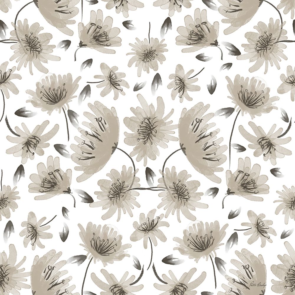 Neutral Flower Pattern art print by Patti Bishop for $57.95 CAD