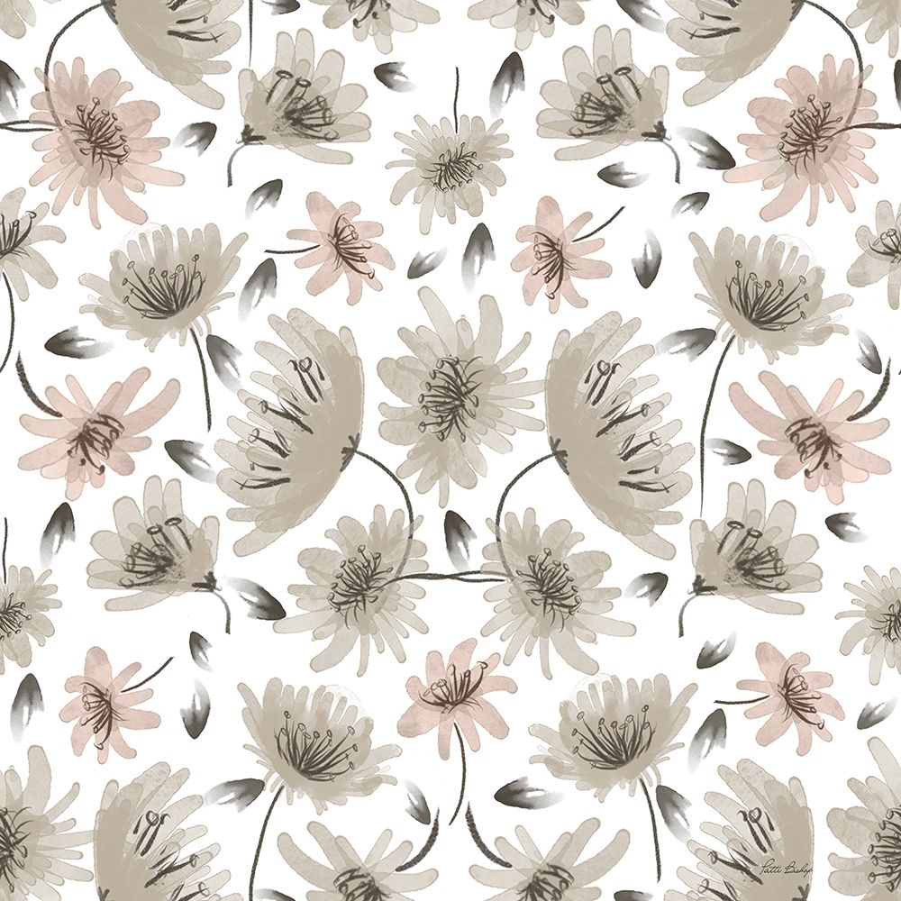 Neutral Pink Flower Pattern art print by Patti Bishop for $57.95 CAD