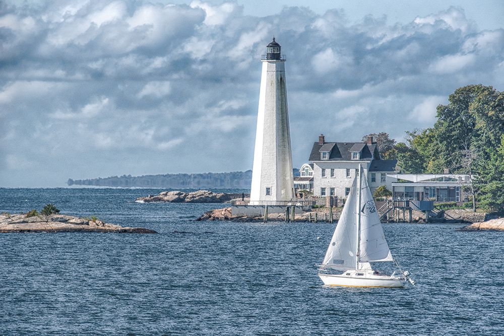 New London Harbor Lighthouse art print by Pat DeLuca for $57.95 CAD