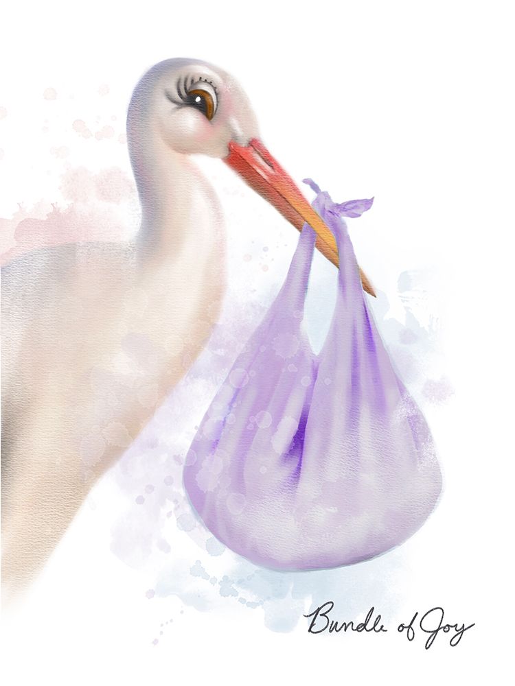 Baby Stork Lavender art print by Matthew Piotrowicz for $57.95 CAD