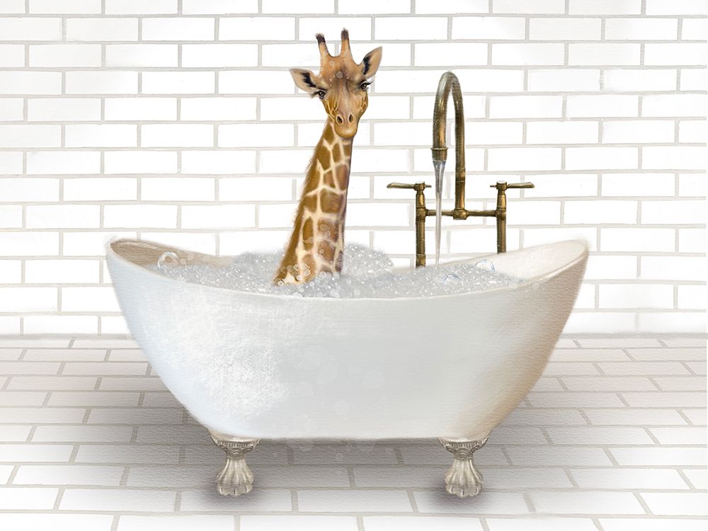 Giraffe In Bathtub art print by Matthew Piotrowicz for $57.95 CAD