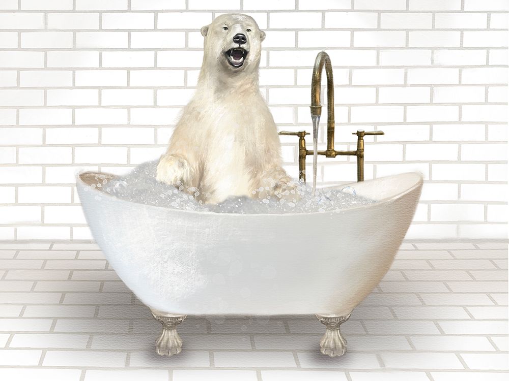 Polar Bear In Bathtub art print by Matthew Piotrowicz for $57.95 CAD