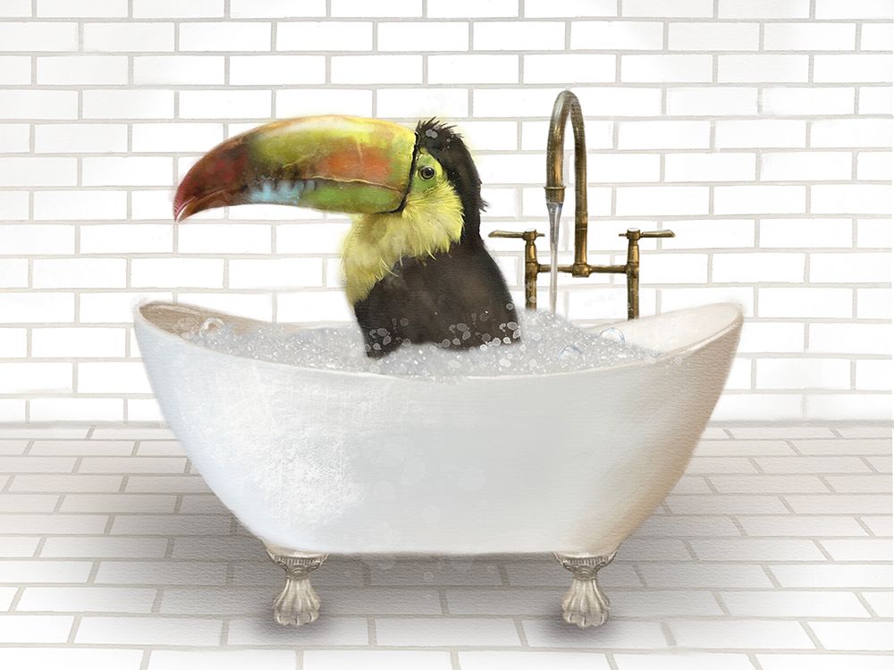Toucan In Bathtub art print by Matthew Piotrowicz for $57.95 CAD