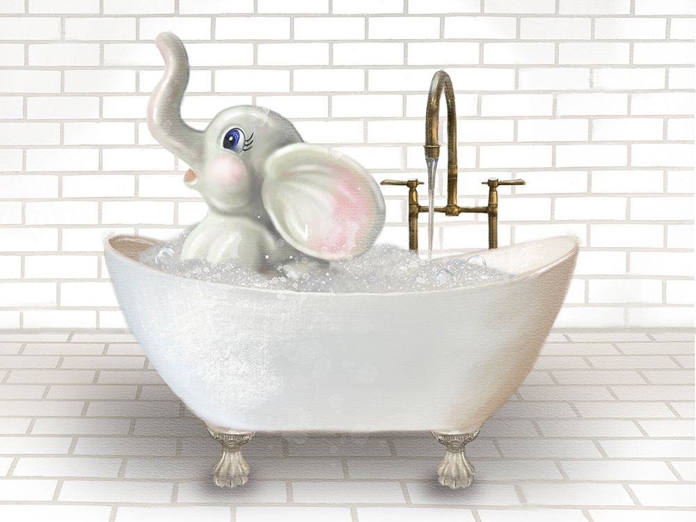 Elephant In Bathtub art print by Matthew Piotrowicz for $57.95 CAD