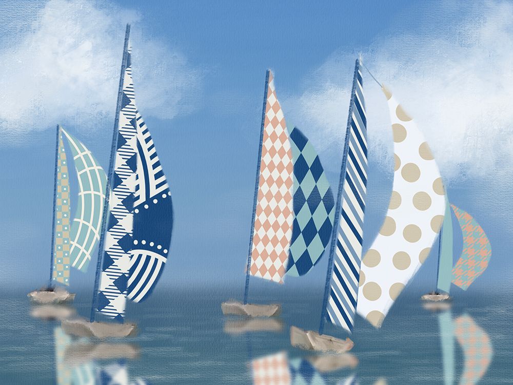 Honeybloom Coastal Sailboats art print by Matthew Piotrowicz for $57.95 CAD