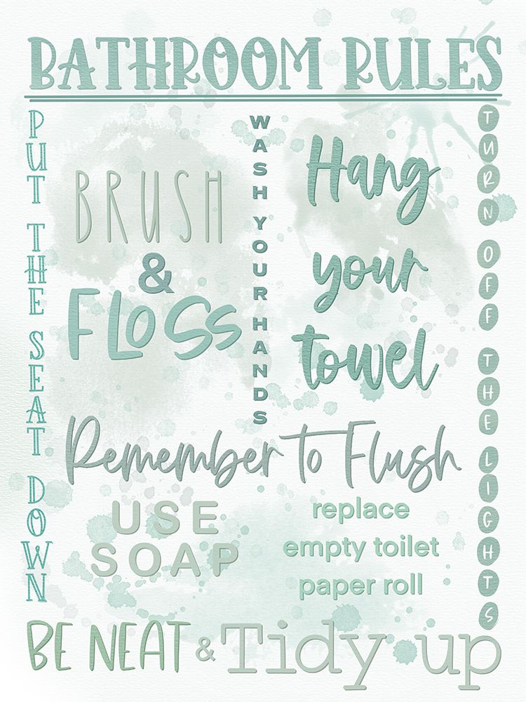 Bathroom Rules Monochromatic art print by Matthew Piotrowicz for $57.95 CAD