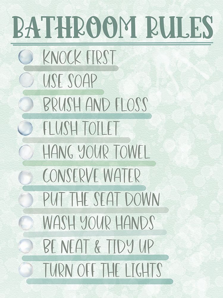 Bathroom Rules Lines art print by Matthew Piotrowicz for $57.95 CAD