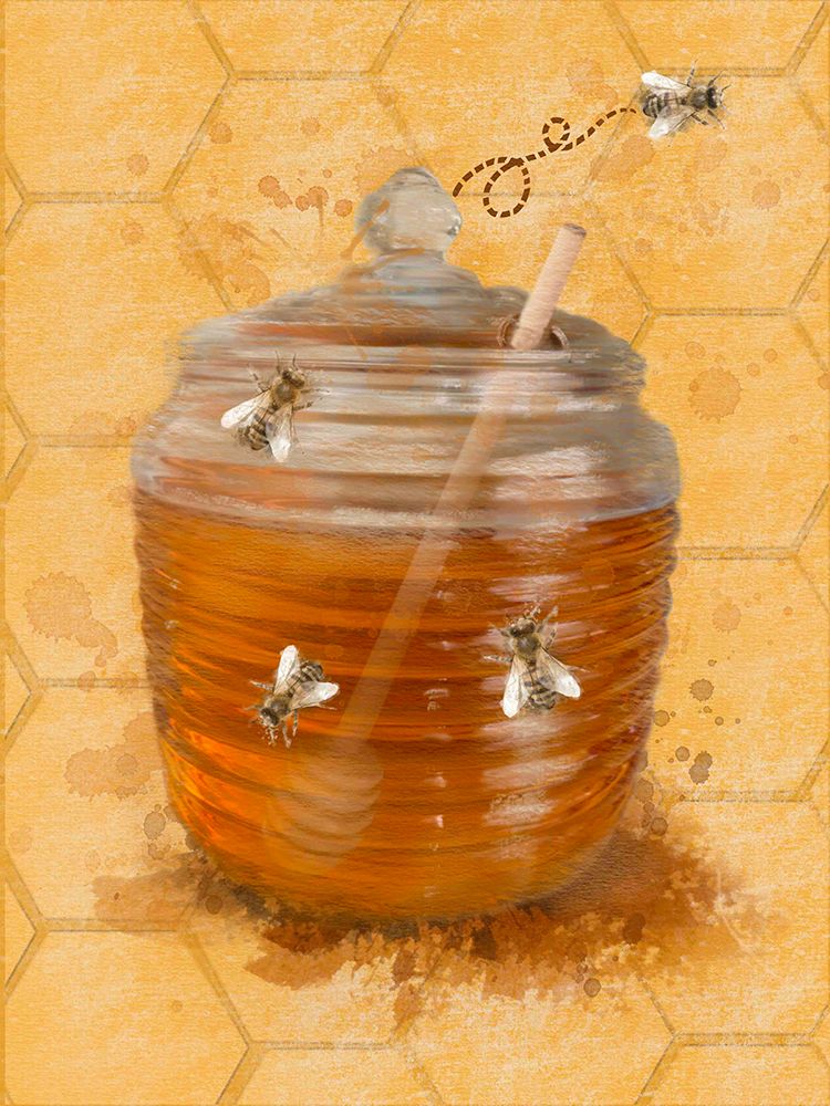 Bees Honeypot With Bee art print by Matthew Piotrowicz for $57.95 CAD
