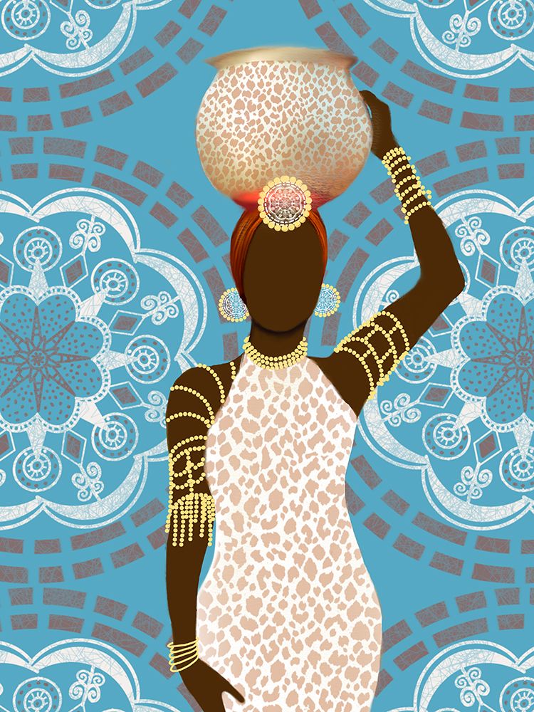 Woman Mandala Leopard Print Teal art print by Matthew Piotrowicz for $57.95 CAD