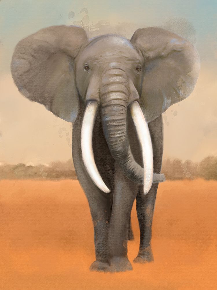 African Animal Elephant Landscape art print by Matthew Piotrowicz for $57.95 CAD