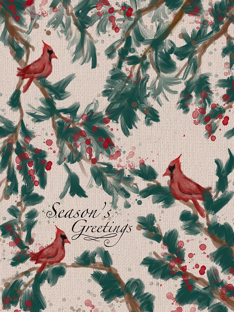 Christmas Cardinals Typography art print by Matthew Piotrowicz for $57.95 CAD